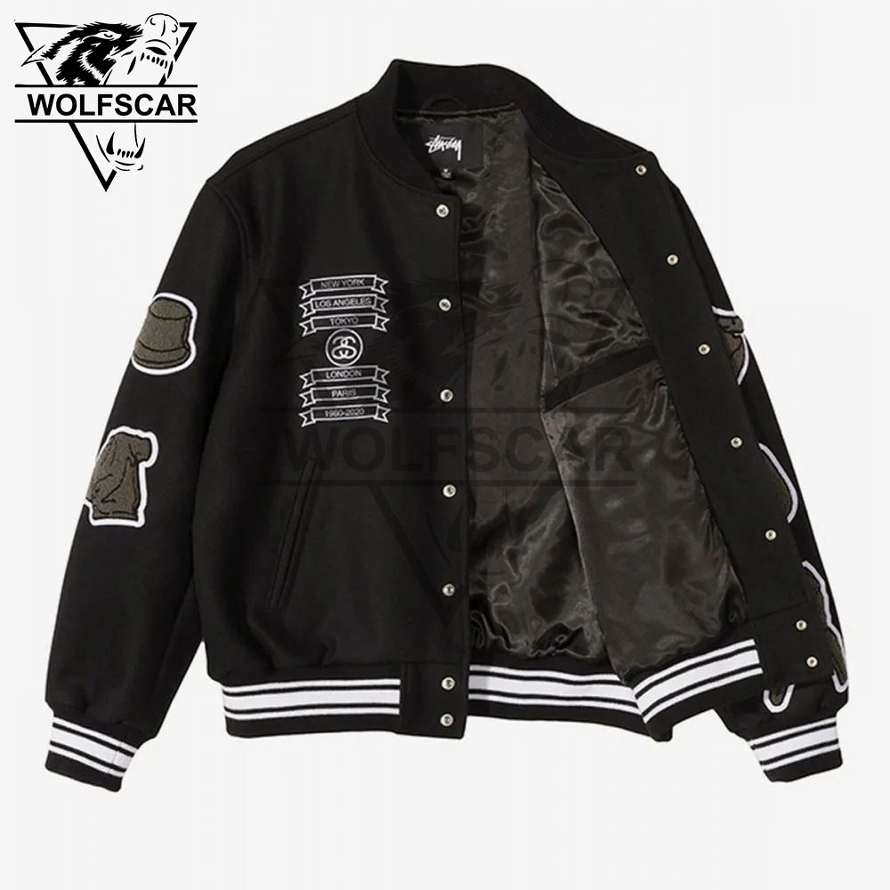 ASAP ROCKY STUSSY CDG WOOL VARSITY JACKET – Jimmy Outfits